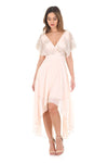 Nude Batwing Sequin Top Dress