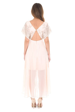 Nude Batwing Sequin Top Dress