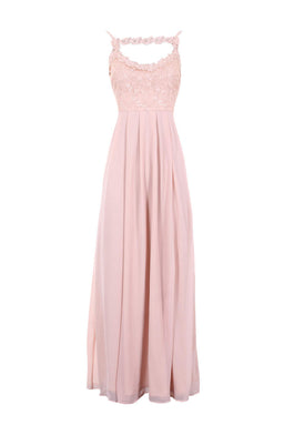 Nude Crochet Top Maxi Dress