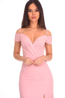 Blush Wrap Over Maxi Dress