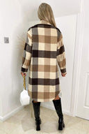 Oatmeal Checked Oversized Jacket