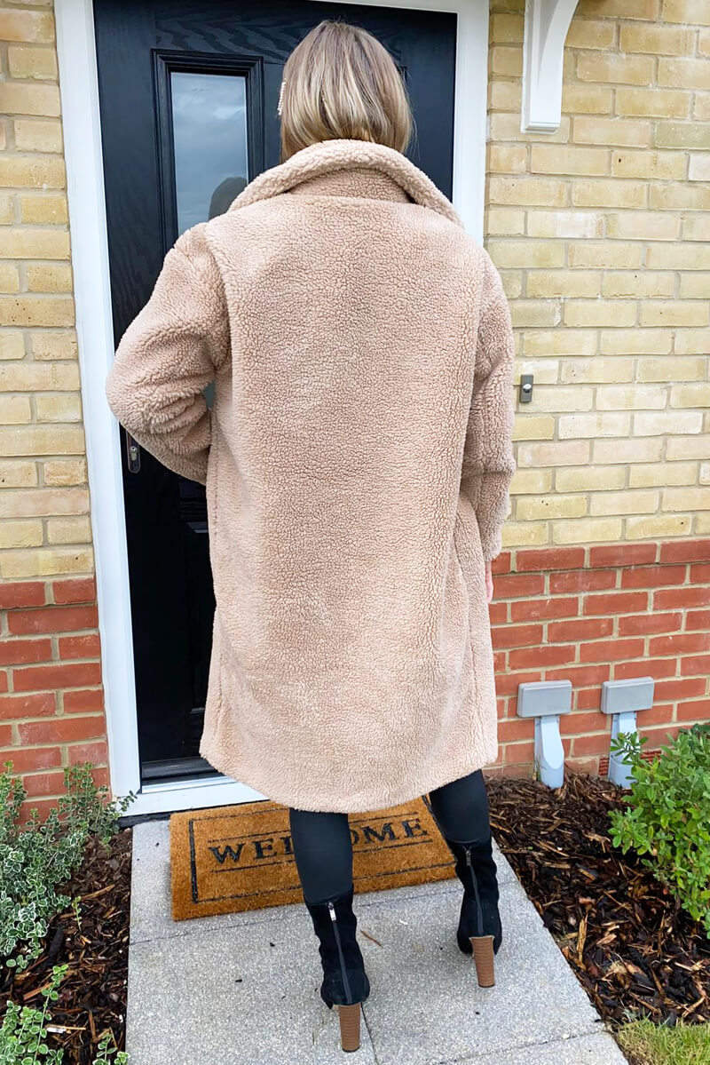 Oatmeal Faux Fur Teddy Coat AX Paris