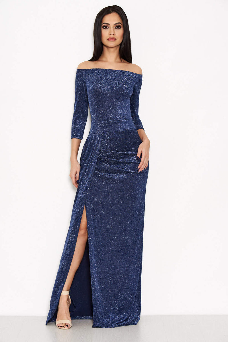 Off The Shoulder Sparkle Maxi Dress