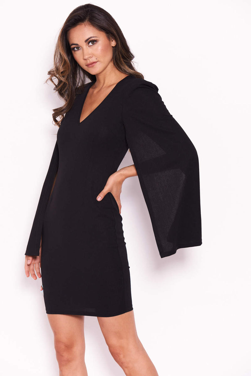 Black Split Sleeve Mini Dress – AX Paris