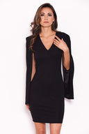 Black Split Sleeve Mini Dress