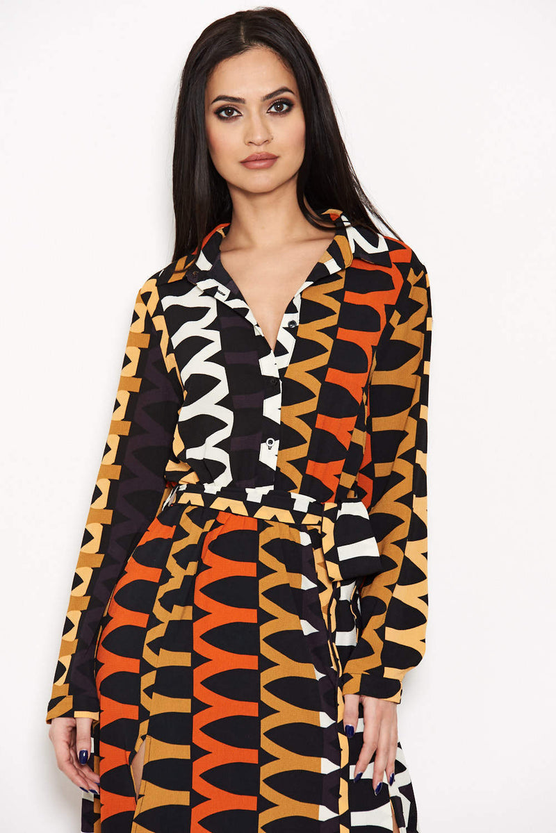orange aztec print dress Buy Roman Orange Curve Aztec Print Smock Midi Dress from Next USA