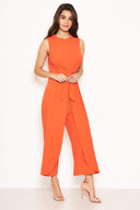 Orange Front Knot Jumpsuit