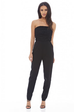 Strapless Lace Top Jumpsuit
