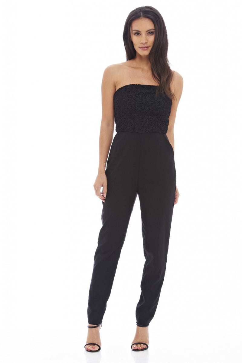 Strapless Lace Top Jumpsuit