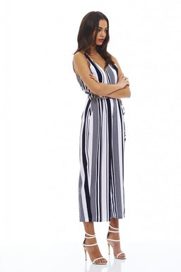 Striped Culotte Jumpsuit