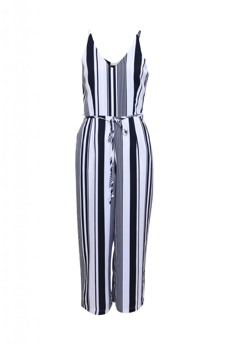 Striped Culotte Jumpsuit