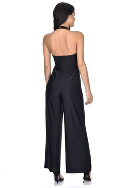 Black Slinky Halterneck Jumpsuit