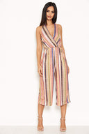 Stripe Halterneck Culotte Jumpsuit