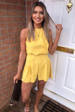 Yellow High Neck Playsuit