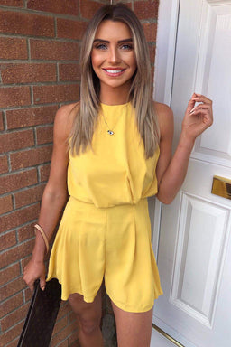 Yellow High Neck Playsuit
