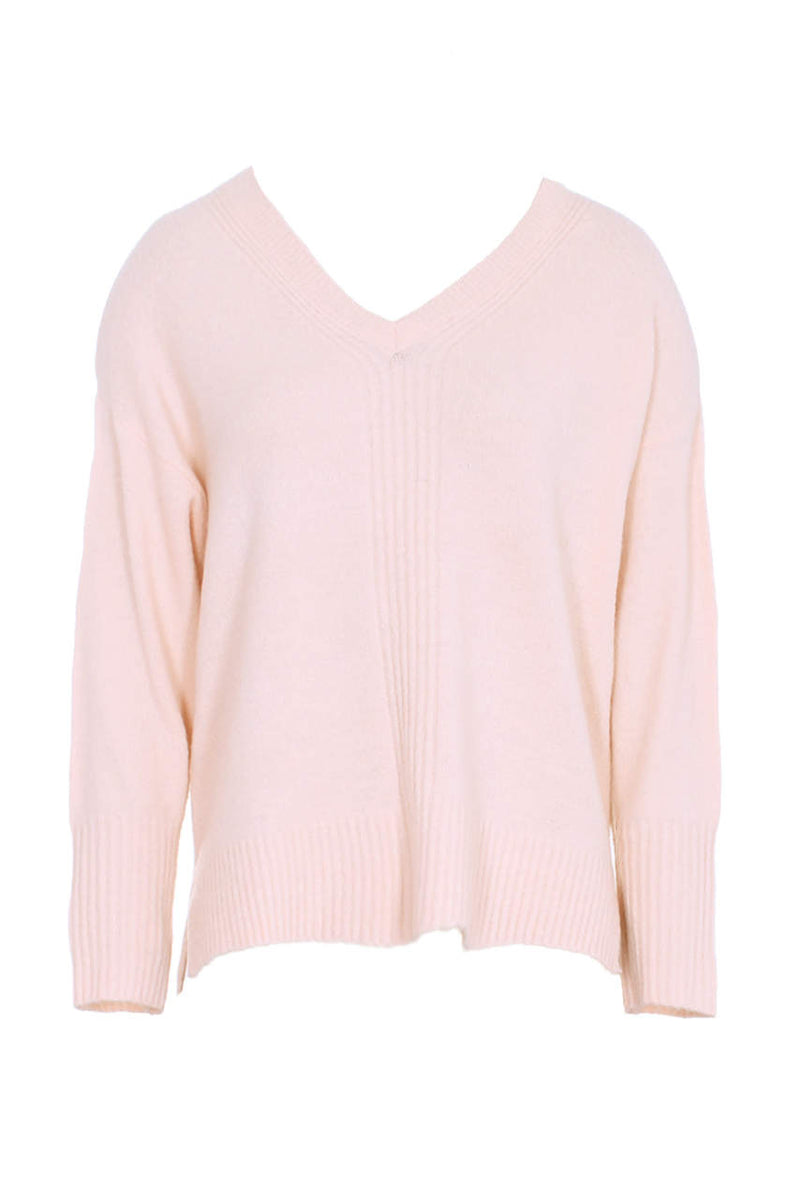 Pink V Neck Jumper