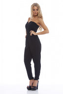 Plain Plunge Front Boobtube Jumpsuit