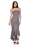 Pewter Strapless Fishtail Dress