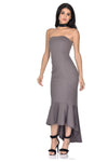 Pewter Strapless Fishtail Dress