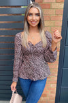 Pink Animal Print Milkmaid Top