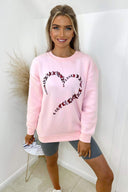 Pink Butterfly Printed Oversized Sweatshirt