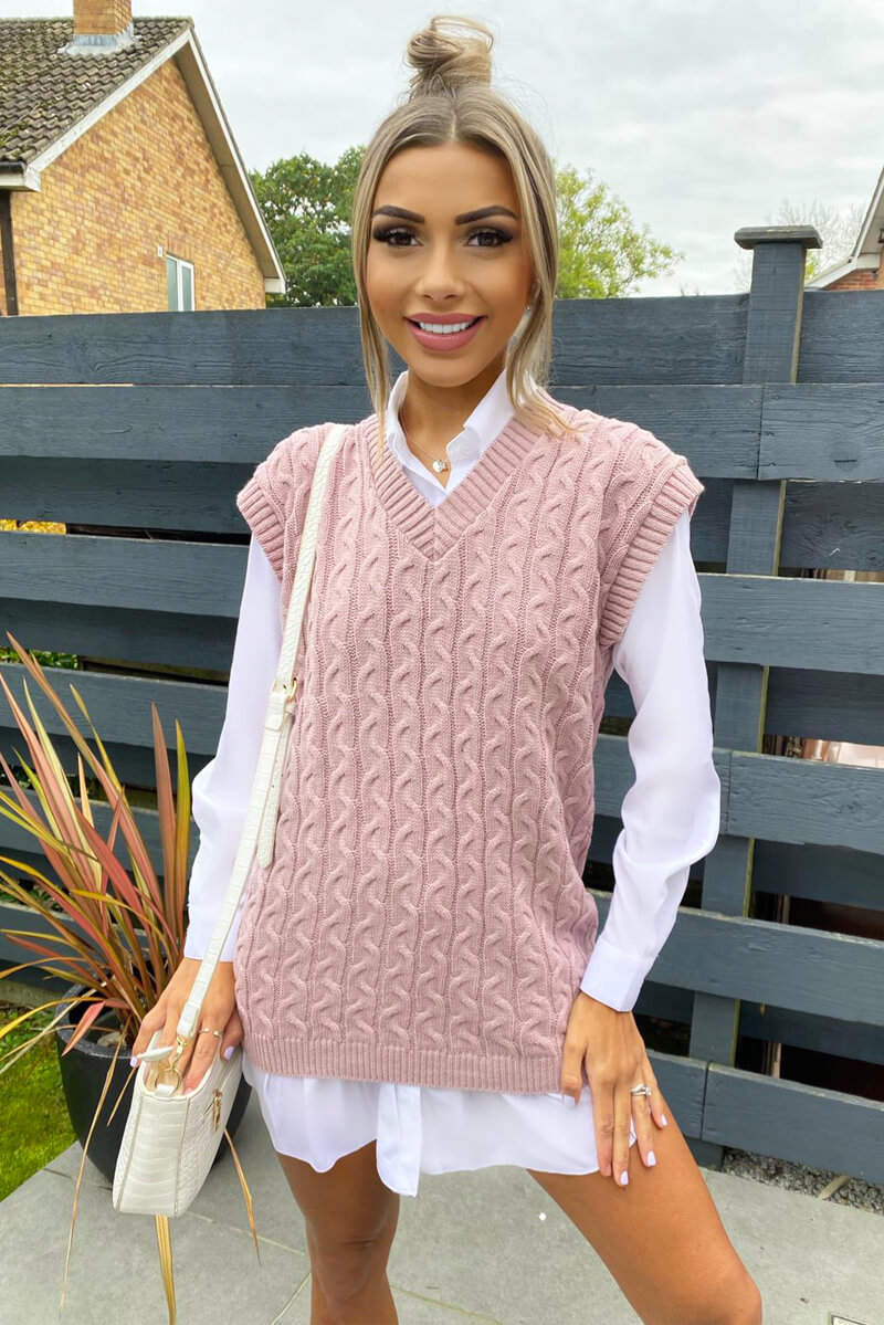 Pink sweater tank deals