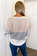 Pink Colour Block Knitted Jumper