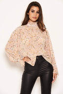 Pink Ditsy Floral Sheer Blouse