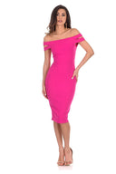 Pink Double Strap Midi Dress
