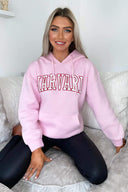 Pink Harvard Printed Hoodie