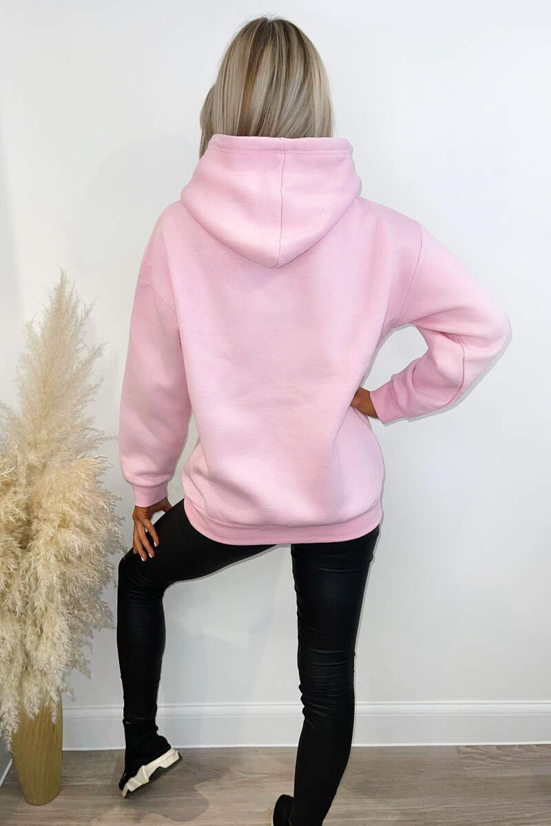 Pink Harvard Printed Hoodie