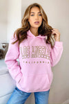 Pink LA Gold Printed Hoodie