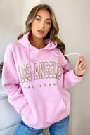 Pink LA Gold Printed Hoodie