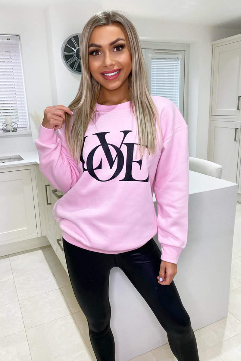 Pink LOVE Sweatshirt – AX Paris