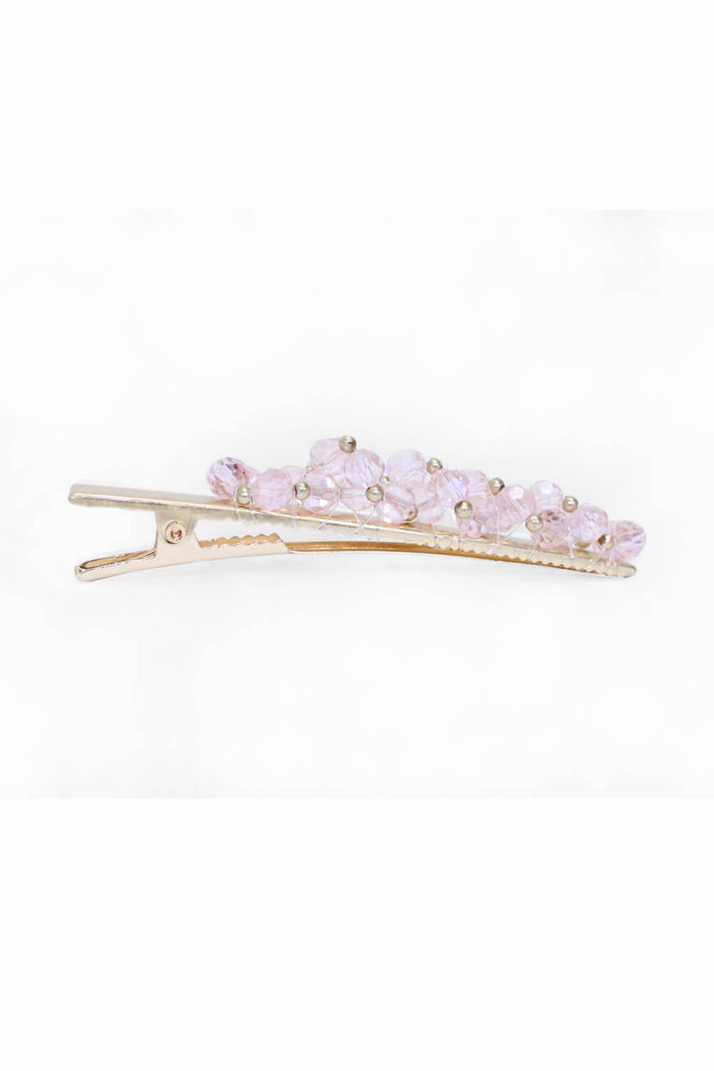 Pink Mix Beaded Hair Clip