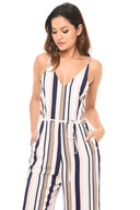 Pinstripe Spaghetti Strap Jumpsuit