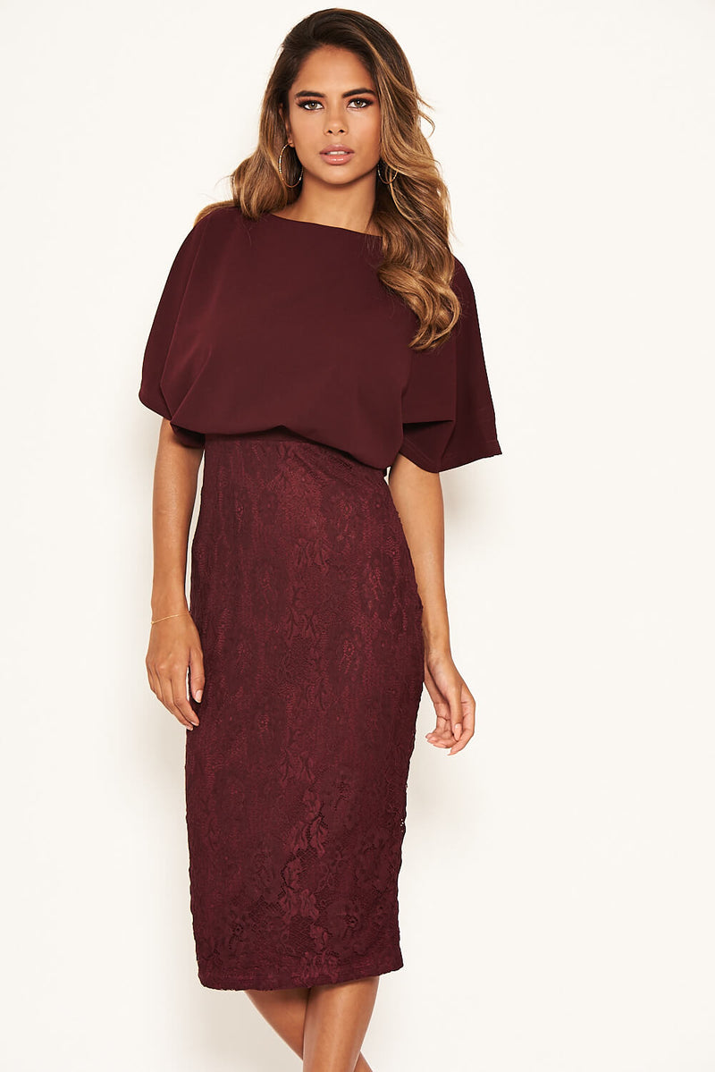 Plum 2 In 1 Lace Skirt Dress