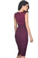 Plum Crochet Skirt Midi Dress