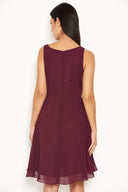 Plum Embellished Skater Dress