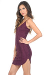 Plum Faux Suede Mini Dress