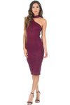 Plum Lace Choker Bodycon Dress