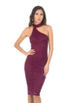 Plum Lace Choker Bodycon Dress