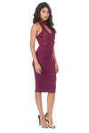 Plum Lace Choker Midi dress