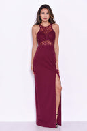 Plum Lace Top Maxi Dress