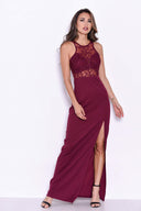 Plum Lace Top Maxi Dress