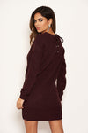 Plum Lace Up Back Jumper Dress