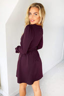 Plum Long Sleeve Skater Dress