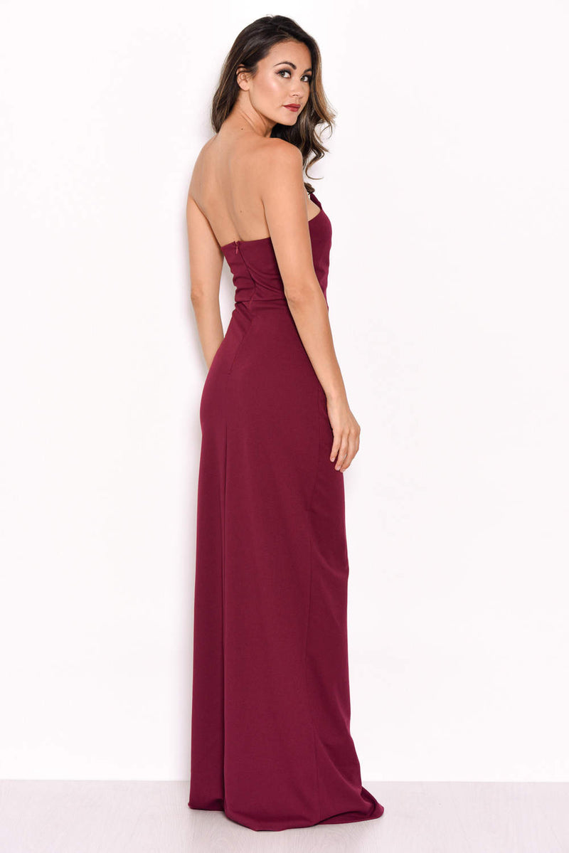 Plum Notch Front Maxi Dress