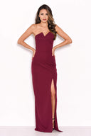 Plum Notch Front Maxi Dress