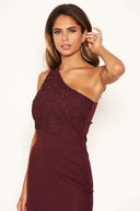 Plum One Shoulder Crochet Top Dress